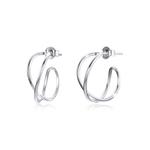 Серьги-кольца из стерлингового серебра 925 пробы Dramatic C-hoop 1