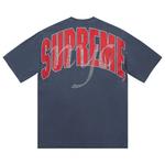 Рубашки и Топы Supreme Rhinestone Script Короткий Рукав Топ 'Темно-синий' 2