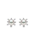 Серьги Trend из белого золота с бриллиантами и жемчугом 1
