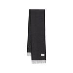 fringed logo-patch scarf 1