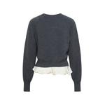 ruffled-trim V-neck sweater 2