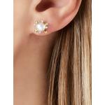 Серьги Trend из желтого золота с жемчугом и бриллиантами 2