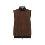 suede-panelled cashmere gilet 1