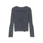distressed ribbed-knit cardigan 2