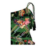 Платья миди Gucci Floral Check-Print Ruffled Silk-Crepe Dress «Зеленый/Черный» 3