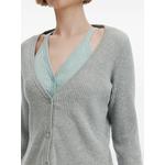 ribbed-knit layered cardigan 5