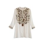 embroidered lace-up tunic 1