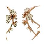 Серьги Cherry Blossom из золота и серебра с жемчугом и бриллиантами 2
