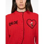 logo-embroidered cable-knit cardigan 5