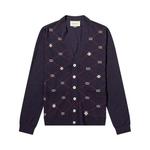 Кардиганы Gucci Wool Cardigan 'Синий/Мультиколор' 1