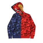 Молнии BAPE Color Camo Tiger Shark Half Full Zip Hoodie 'Navy' 2