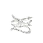 Кольцо Four Row Wavy из белого золота с бриллиантами 1