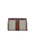 Маленькая сумка через плечо Ophidia Chain Shoulder Bag из канваса с узором GG 2