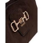 Sunset horsebit-detail suede shoulder bag 4