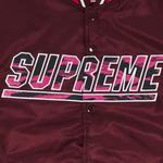 Варсити куртки Supreme x Mitchell & Ness Camo Logo Varsity Jacket «Бургунди» 3