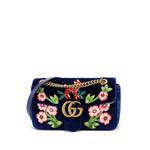 Маленькая сумка на плечо GG Marmont Flap Bag Embroidered Matelasse Velvet 1