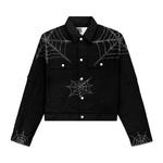 Верхняя одежда Sp5der Web Denim Cropped Trucker Jacket 'Черный' 1