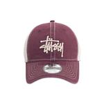 Кепки-тракер Stussy New Era 9twenty Washed Basic Trucker 'Бордовый' 1