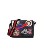 Большая сумка через плечо Night Courrier Flap Messenger GG Coated Canvas with Applique 1