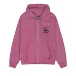 Толстовки на молнии Stussy Regal Crown Zip Hoodie «Berry» 1