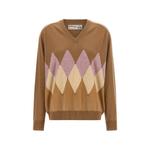 diamond-motif intarsia-knit V-neck sweater 1