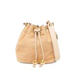 Сумка-ведро Raffia Straw Jute Gold CC Balls Drawstring Bucket (1992 год) 1