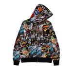 Молнии BAPE Flyer Pattern Shark Full Zip Худи 'Многоцветный' 1