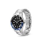 Часы Iconic GMT Link 40mm с черно-синим керамическим безелем, серебристые, мужские, на стальном браслете, DW Official Authentic Original 4