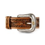 floral-tooled leather belt 2