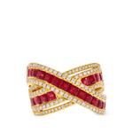 18K yellow-gold ruby and diamond ring 1