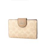 Средний угловой кошелек на молнии из фирменного канваса - Sand Beige 1