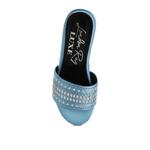 Diamante & Rhinestone Detail Stylish Flatforms в синем цвете 6