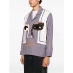 face-patchwork camp-collar shirt 3