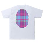 Футболки BAPE Check Big Ape Head Tee 'Белый/Фиолетовый' 2