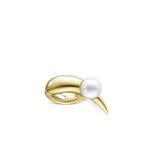 Серьга-кафф Collection Line Danger Horn из желтого золота с жемчугом 1