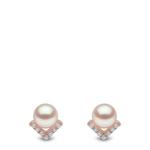 Серьги Trend из розового золота с жемчугом и бриллиантами 1