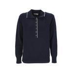 contrast-trim polo-collar sweater 1