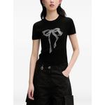 rhinestone-embellished ribbed T-shirt 1