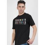 Футболка с принтом Never Satisfied Graphic Black Cotton Short Sleeve Regular Fit T-Shirt 2