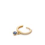 Серьга-кольцо Ada из желтого золота с бриллиантами и сапфирами 2