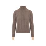 ribbed-knit button-up sweater 1