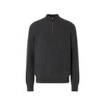 dark grey mélange Oasi cashmere zip mock sweater 1