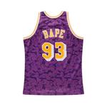 Джерси BAPE x Mitchell & Ness Lakers ABC Баскетбольная джерси Swingman 'Фиолетовый' 3