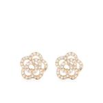 Серьги-гвоздики Rose из желтого золота с бриллиантами 1