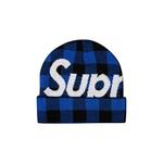 Шапки-бини Supreme Big Logo Beanie «Синяя клетка» 1