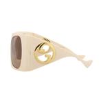 Солнцезащитные очки Gucci Shield 'Ivory White/Brown' 2