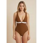 Deep Dive Rustic Caramel Цельнокроеный купальник с чашками Plus Cup и кольцом спереди 1