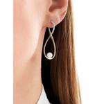 Серьги Sleek из желтого золота с жемчугом и бриллиантами 2