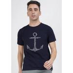 Футболка с принтом Anchor Bones Print Graphic Blue Short Sleeves Regular Fit 1