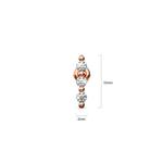 Серьги-гвоздики Triple Zircon Cluster Stud в розовом золоте 4
